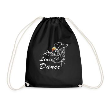 Line Dance Vintage Stiefel Retro Cowboy Girls - Turnbeutel - Schwarz - Vorne
