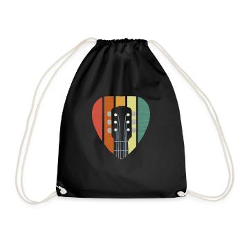 Guitar plectrum vintage - Drawstring Bag - black - Front