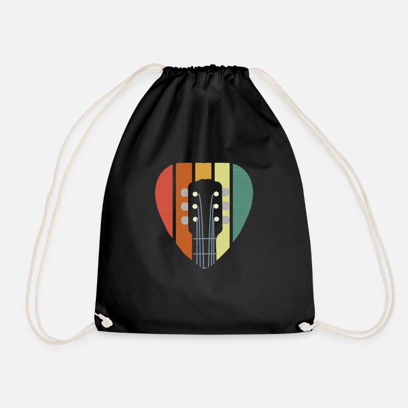 Guitar plectrum vintage - Drawstring Bag - black