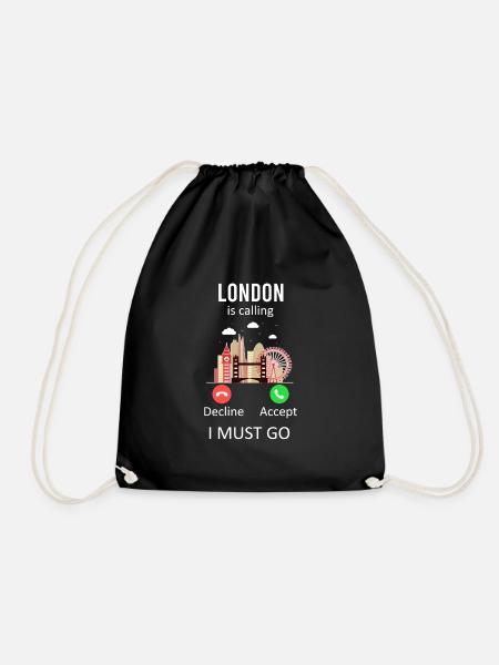 London - Drawstring Bag - black