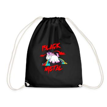 Drôle licorne métal noir - Sac de sport léger - noir - Devant