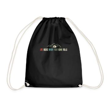 Life Rocks When Your Home Rolls - Drawstring Bag - black - Front
