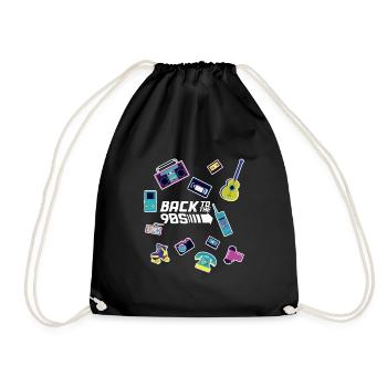 Back to the 90s - 90s, costume - Drawstring Bag - black - Front