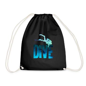 Plongée - plongée, plongeurs, plongée en apnée - Sac de sport léger - noir - Devant