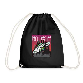 UFO Kidnapped By Music EDM Techno Festival - Drawstring Bag - black - Front