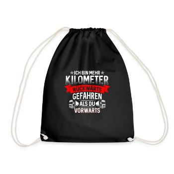 Ich bin mehr Kilometer gefahren als du LKW - Turnbeutel - Schwarz - Vorne