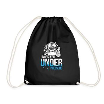 Work well under pressure - diving - Drawstring Bag - black - Front
