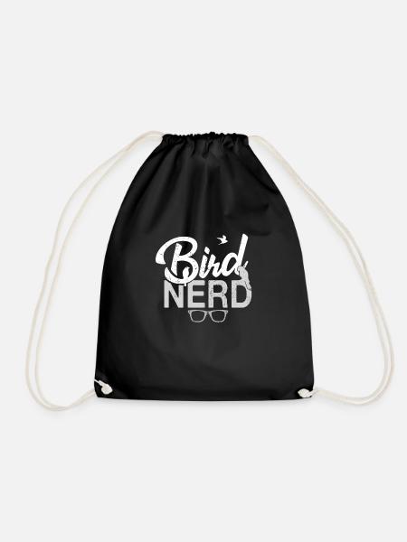Bird nerd - Drawstring Bag - black