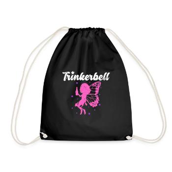 Trinkerbell Geschenk Brautshirt Trinken JGA Team F - Turnbeutel - Schwarz - Vorne