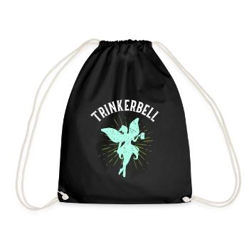 Trinkerbell Geschenk Brautshirt Trinken JGA Team F - Turnbeutel - Schwarz - Vorne