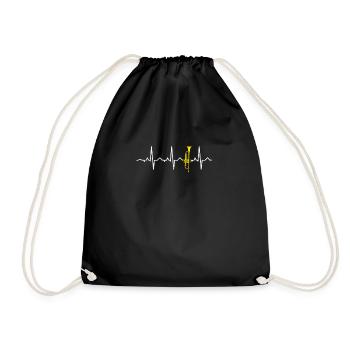 Heart line EKG trumpet - Drawstring Bag - black - Front