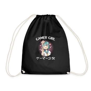 Gamer Girl Japan Anime - Manga japonais - Sac de sport léger - noir - Devant