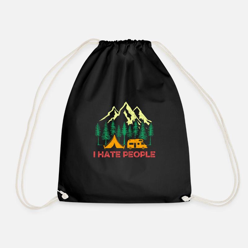 I Hate People Camping - Turnbeutel - Schwarz