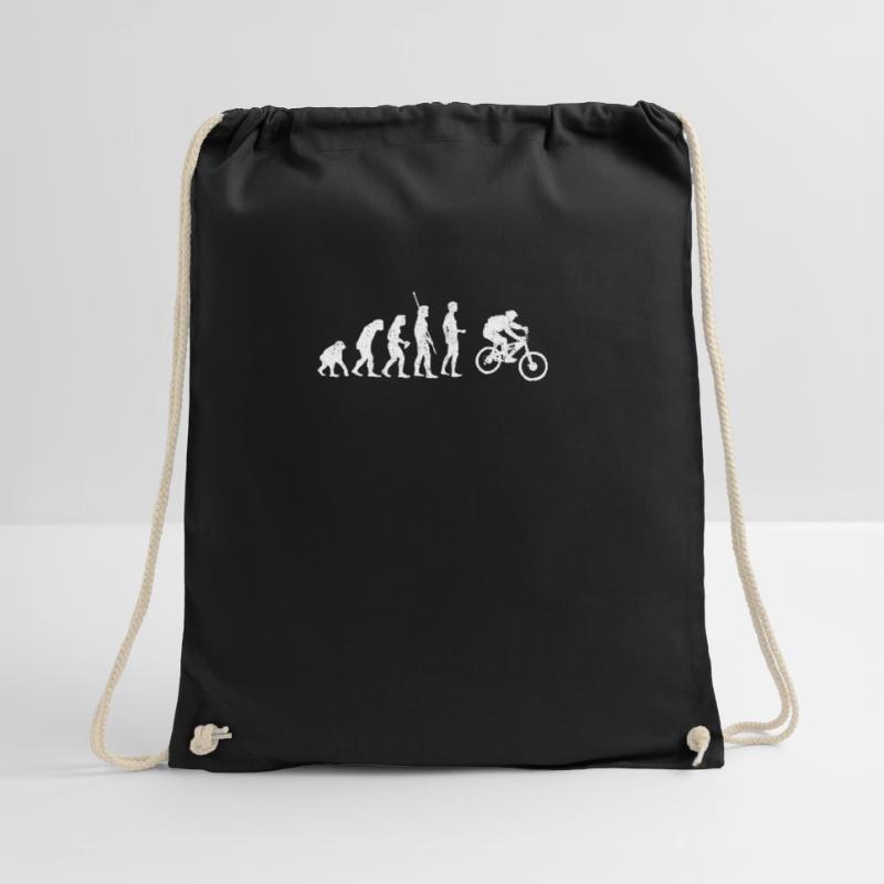 Bicycle evolution cyclist Drawstring Bag