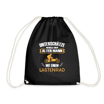 Cargo Hollandrad Lastenrad Biker Herren Bike - Turnbeutel - Schwarz - Vorne