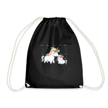 Unicorns unicorn love - Drawstring Bag - black - Front