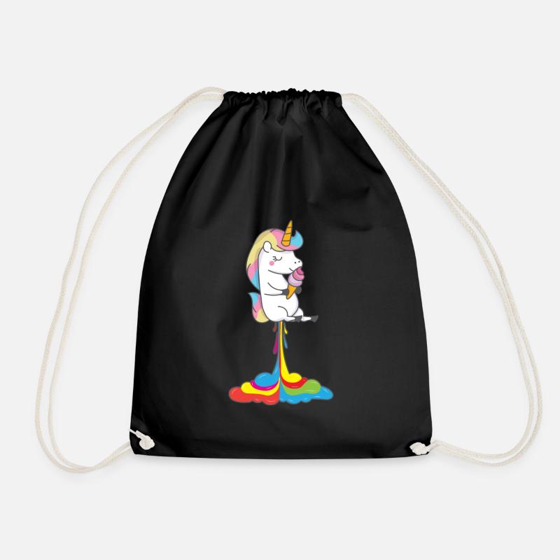Einhorn Einhörner Pups - Turnbeutel - Schwarz