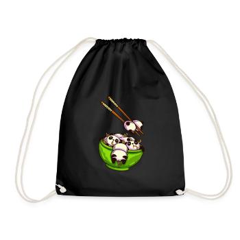 Ramen Pandas Japanese - Drawstring Bag - black - Front
