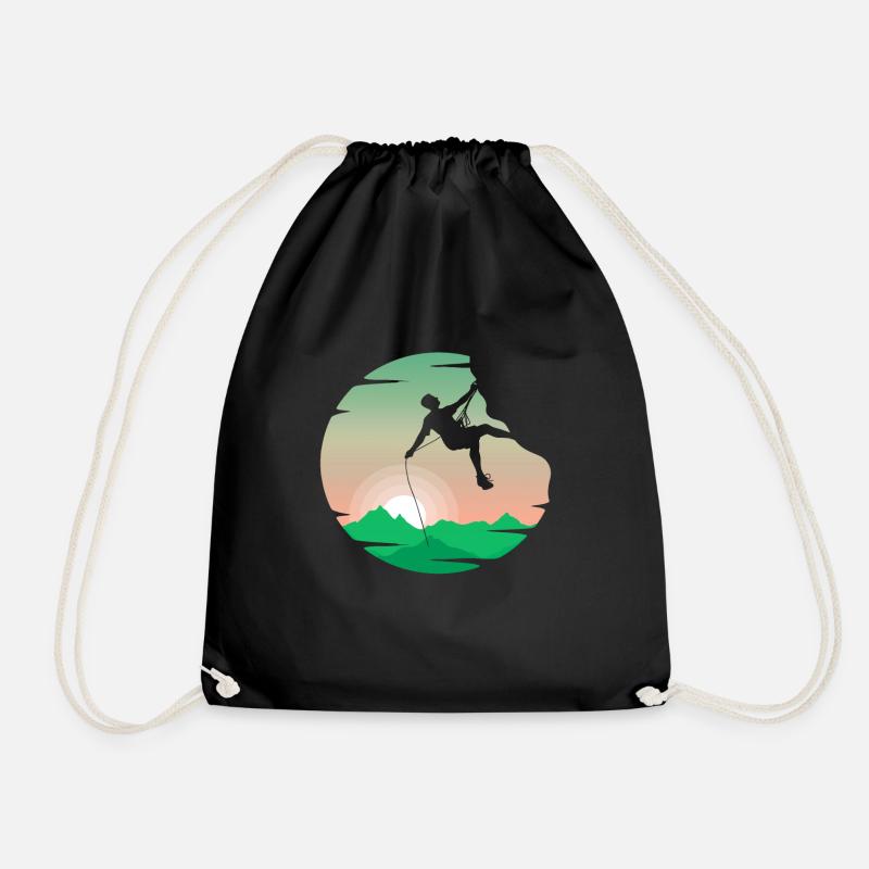 Climbing rock climbing - Drawstring Bag - black