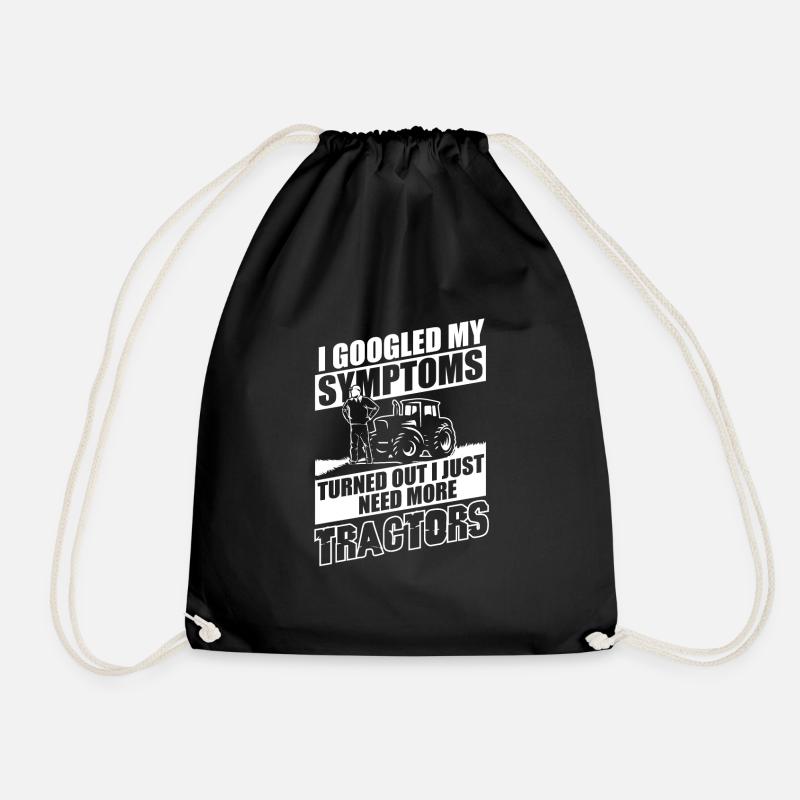 I just need more tractor sayings - Drawstring Bag - black