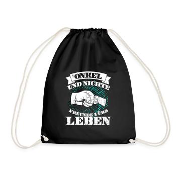onkel und nichte - Turnbeutel - Schwarz - Vorne