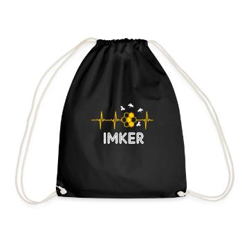 Imker Bienen Herzschlag - Turnbeutel - Schwarz - Vorne