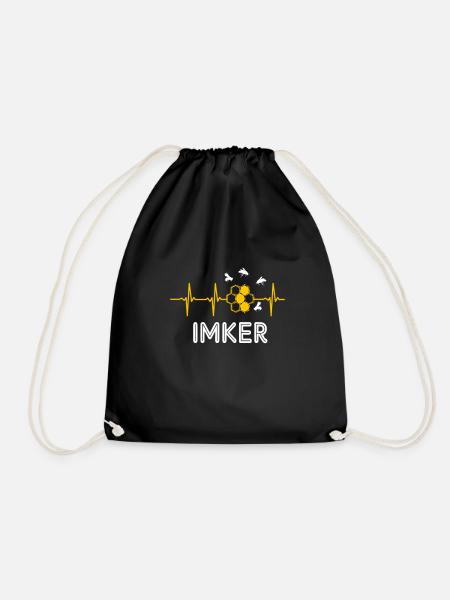 Imker Bienen Herzschlag - Turnbeutel - Schwarz