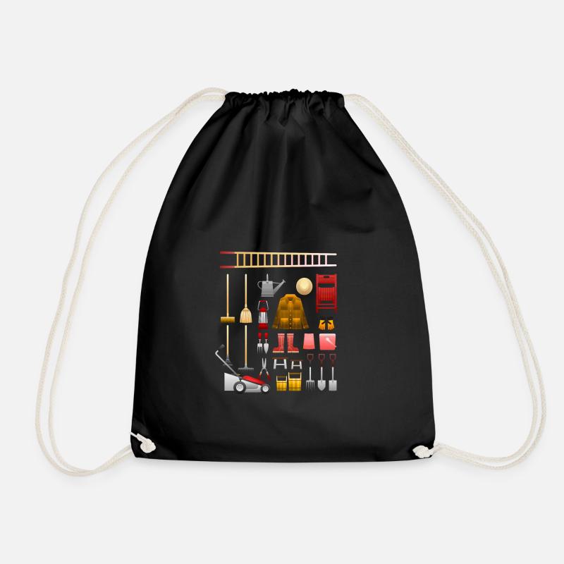 Garden gardening tool - Drawstring Bag - black