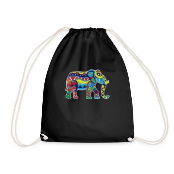 Éléphant coloré - Sac de sport léger - noir - Devant