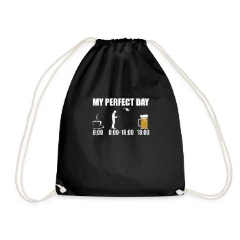 Model aircraft Perfect Day helicopter helicopter - Drawstring Bag - black - Front