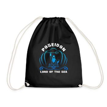 Saying water - Poseidon lord of the sea - Drawstring Bag - black - Front