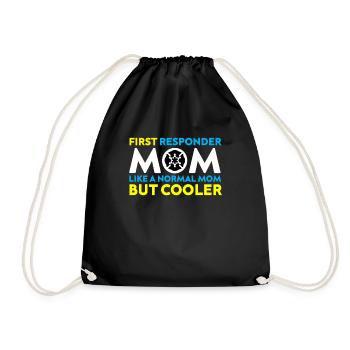 First Responder Mom Paramedic PoliceWoman - Drawstring Bag - black - Front