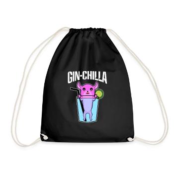 Gin Chilla Chinchilla Drink Sweet Ladies - Drawstring Bag - black - Front