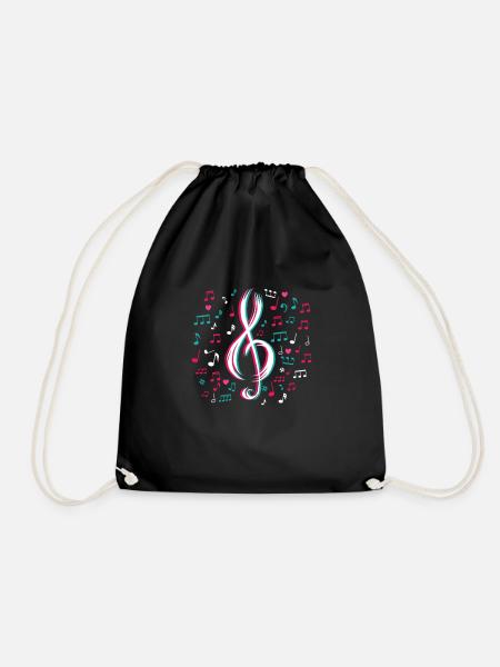 Clef notes de musique musique clé de sol - Sac de sport léger - noir