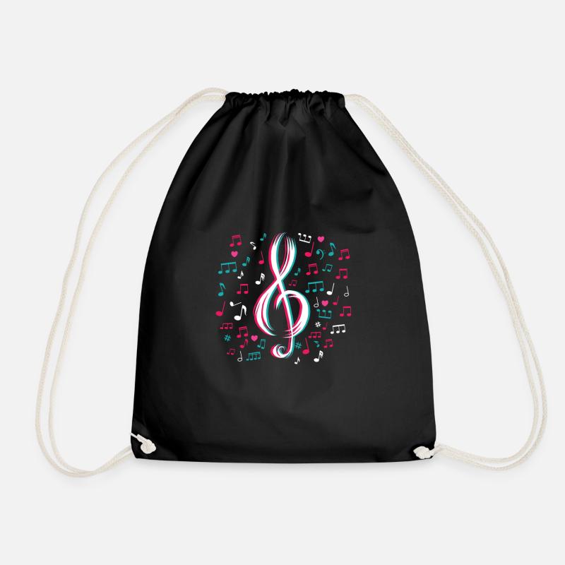 Clef notes de musique musique clé de sol - Sac de sport léger - noir