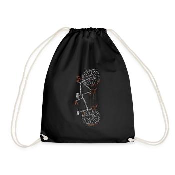 Tandem bike tandem partner anatomy gift idea - Drawstring Bag - black - Front
