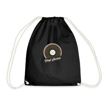 Vinyl junkie - Drawstring Bag - black - Front