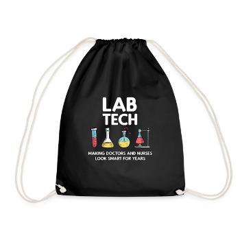 Lab Tech Labor Laborant - Turnbeutel - Schwarz - Vorne