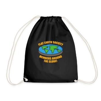 Flat Earth Society Members Earth Flat - Drawstring Bag - black - Front