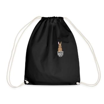 Rabbit breast pocket bunny rabbit pocket costume - Drawstring Bag - black - Front