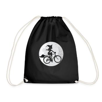 Cyclist bike witch Halloween Walpurgis night - Drawstring Bag - black - Front