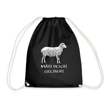 Mäh Doch Selber! Lustiges Schaf Blöken Gras Mähen - Turnbeutel - Schwarz - Vorne