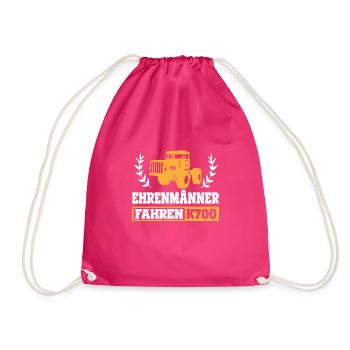 Traktor K700 Trecker Landwirt Ehrenmänner Motiv - Turnbeutel - Fuchsia - Vorne