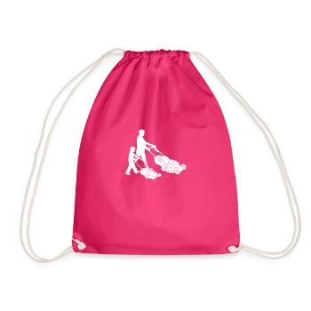 Tondeuse à gazon tondre la pelouse père enfants idée cadeau - Sac de sport léger - fuchsia - Devant