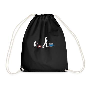 Rasenmähen Vater Kinder Rasenmäher Geschenkidee - Turnbeutel - Schwarz - Vorne