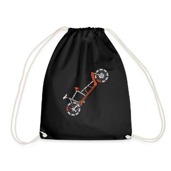 Cargo Bike Cargo Bike Anatomy Holland Bike Gift - Drawstring Bag - black - Front
