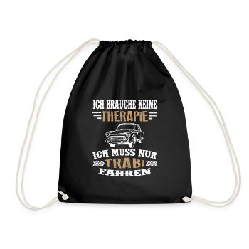 Trabi Ossi Pappe DDR Fahrzeug Therapie Geschenk - Turnbeutel - Schwarz - Vorne