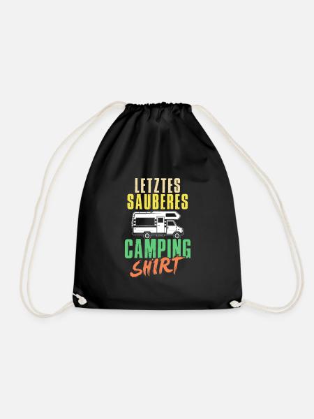 Letzes Sauberes Camping Shirt Camper - Turnbeutel - Schwarz
