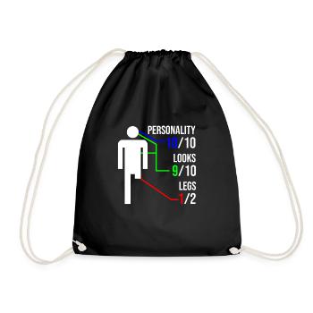 Invalidité de cadeau d'amputation de jambe - Sac de sport léger - noir - Devant