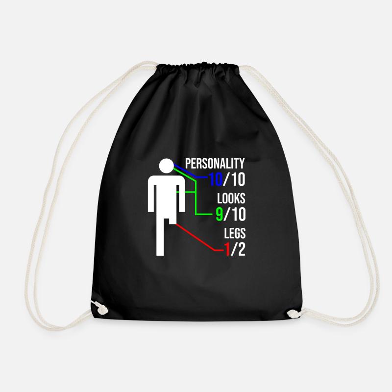 Leg amputation gift disability - Drawstring Bag - black